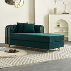 66.9" W Velvet Chaise Lounger by Unknown