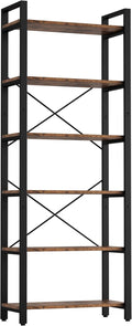 IRONCK Bookshelf 6-Tier Ladder Shelf 110lbs Display Shelf Vintage Industrial by IRONCK