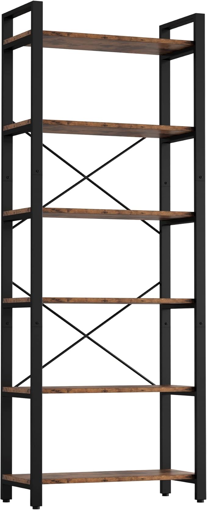 IRONCK Bookshelf 6-Tier Ladder Shelf 110lbs Display Shelf Vintage Industrial by IRONCK