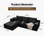 107.5" Cloud Modular Sectional Sofa Couch - Image 2