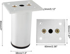 Set of 4 Aluminum Alloy Furniture Legs 3 Inch Height, 1.5 Inch Diameter - Image 2