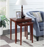 Pemberly Row Modern Nesting End Tables, Mahogany Wood Finish, MDF and Birch - Image 2