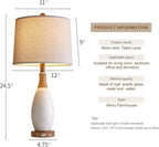 OYEARS 24.5” 3-Way Dimmable Touch Control Bedside Table Lamp Set of 2 - Image 5