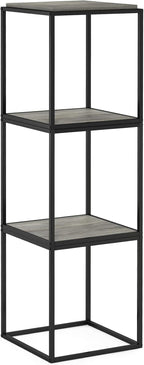 Furinno Moretti Cube Modern Stackable End Table Shelf, French Oak Grey - Image 7