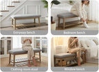 Zihanhome Entryway Bench, Chenille Upholstered Shoe Benches - Image 4