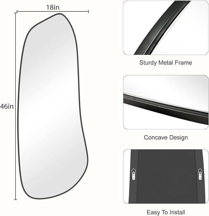 WallBeyond Irregular Wall Mirror, Asymmetrical Mirror Wall Mounted - Image 4