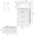 Vagusicc Night Stand with Charging Station, LED Nightstand - Image 3