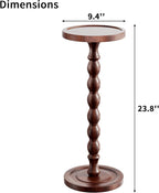 2 Pack Solid Wood Drink Table, Rubber Wood‌ Small Round Side Table - Image 3