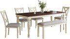 AMERLIFE 6-Piece Farmhouse Dining Table Set - Image 9