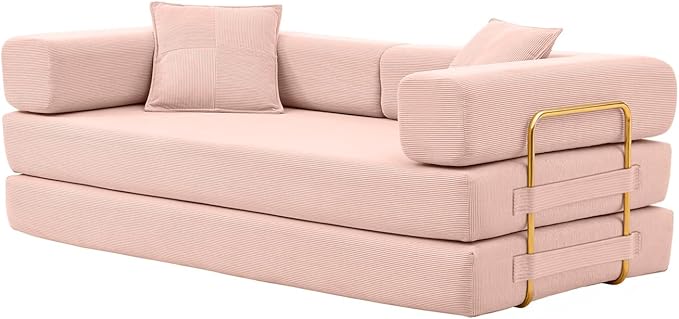 4-in-1 Folding Convertible Sofa Bed, 78 Inch Boneless Couch - Image 6