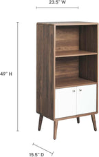 Modway EEI-6230-WAL-WHI Transmit Display Cabinet Bookshelf, Walnut White - Image 6