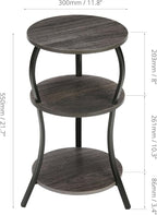 Vintage Small Round Side Table, 3-Tier Slim Waist Circular End Table - Image 3