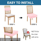 Smiry Waterproof Seat Covers for Dining Room Chairs Set of 4, Stretch Jacquard - Image 5