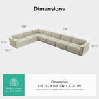 Novilla 176" Modular Sectional Sofa, No Assembly Cloud Sectional Couch - Image 2