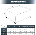 NeColorLife Square Ottoman Cover Jacquard Fabric Thick Stretchable Slipcover - Image 4