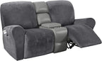 H.VERSAILTEX Velvet Stretch Recliner Couch Covers 6-Pieces Recliner Loveseat by HVERSAILTEX