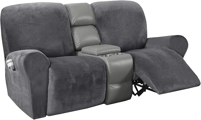 H.VERSAILTEX Velvet Stretch Recliner Couch Covers 6-Pieces Recliner Loveseat by HVERSAILTEX