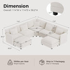 ELUCHANG 114" Oversized V-Shaped Cloud Couch Modular Sectional Sofa - Image 2