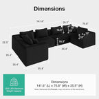 Novilla 141" Modular Sectional Sofa, Modern Cloud Sectional Couch - Image 2