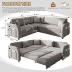 Queen Size Sleeper Sofas Convertible Couches, L Shaped Sectional Couch - Image 3