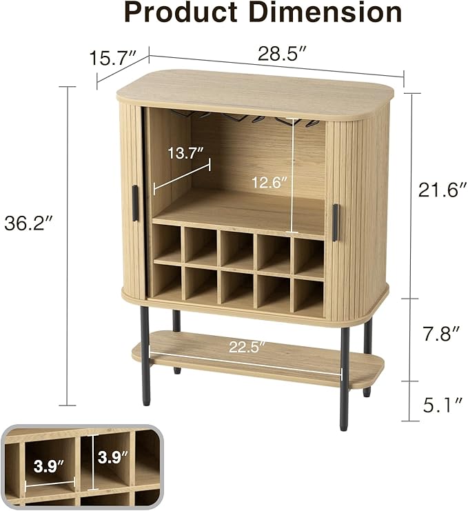 FiveWillowise Coffee Bar Cabinet - Image 2
