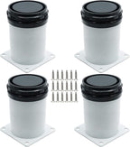 4 Pack Adjustable Furniture Legs 4 Inch, Stainless Steel Adjustable Legs Metal by Kyuionty