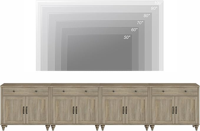 WAMPAT Farmhouse TV Stand for 85 inch TV - Image 4