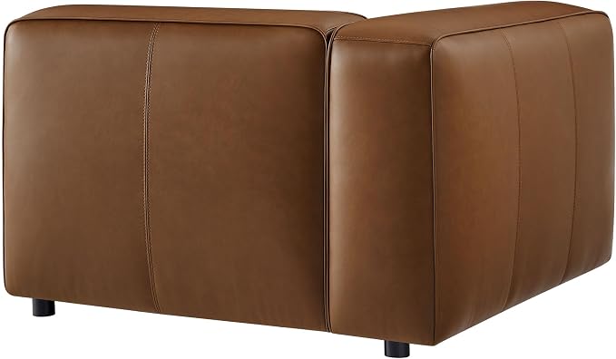 Modway Auren Vegan Leather Left Modular Armchair in Coffee - Image 7
