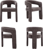 Modern Chenille Dining Chairs Set of 4, Upholstered Barrel Chairs - Image 9