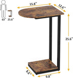Hosfais Side Table Small End Table, C-Shaped Wood Sofa Table - Image 2
