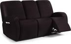 ANARACHON Leather Look Recliner Couch Cover, 8-Pieces Stretch Recliner Sofa by ANARACHON