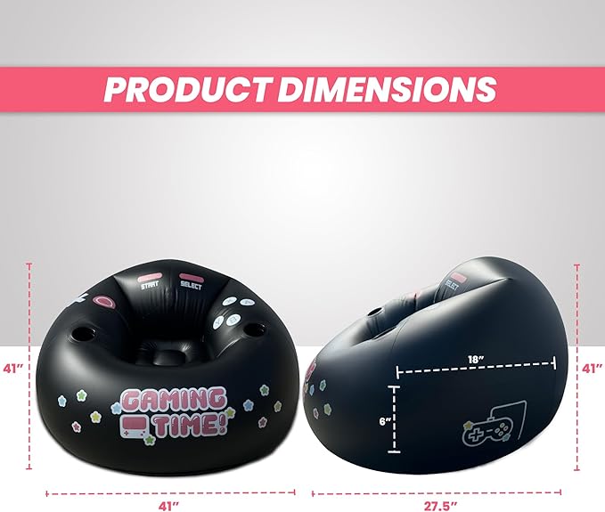 FranFusion Inflatable Pink Gaming Chair - Image 3