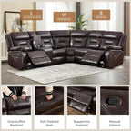 EBELLO Faux Leather Reclining Sectional Sofa Set - Image 3