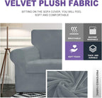 ZNSAYOTX Luxury Velvet Sofa Cover 3 Piece Stretch Loveseat Covers - Image 3