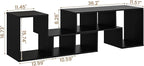 Recaceik Cube Bookshelf 2 Shelf Bookcase L-Shaped TV Console Stand Modern - Image 2