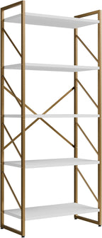 Shintenchi 2 Pieces 5 Tiers Bookshelf, Classically Tall Bookcase Shelf - Image 8