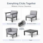 Stoog 6-Piece Modular Outdoor Sectional Sofa Set, All-Weather Patio Furniture - Image 3