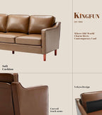 Kingfun Living Room Furniture Sets, 3 Seater Couch and 2 Armchair, Mid Century - Image 7