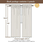 Chyhomenyc Extra Long White Semi Sheer Curtains 108 Inches Long 2 Panels Set - Image 5