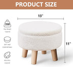 Wimarsbon Storage Ottoman, Modern Round Footrest - Image 3