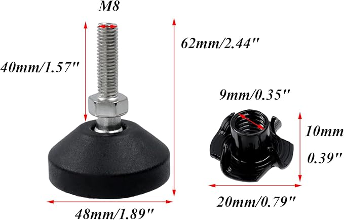 Antrader M8 Thread Leveling Feet - Image 2