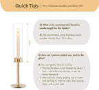 Gold Hurricane Candle Holders Set of 6, Tall Metal Windproof Glass Taper Candle - Image 8