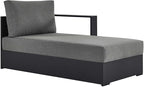 Modway Tahoe Powder-Coated Aluminum Outdoor Chaise Lounge in Gray Charcoal - Image 3