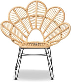 Maykoosh Bohemian Natural Brown Vintage Vogue and Black Metal Accent Chair - Image 4