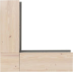 Linon Harris Grey and Maple Solid Pine Backless Nook - Image 9