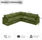 5 Seat V Shape Modular Sectional Couch Sofa - Image 2