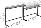 Kitstorack 2-Pack Dark Gray Console Table, 7.9" Deep Panel, Adjustable Height & - Image 3