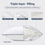 MIULEE Goose Feather Down 24x24 Pillow Insert Set of 2 - Image 4