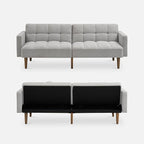 mopio Aaron 76.8" Couch, Small Futon Sofa Bed, Mid Century Modern Futon Couch - Image 9