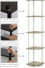 Furinno TURN-N-TUBE Corner Shelf, 5-Tier Corner Bookshelf, Open Storage Shelves - Image 7
